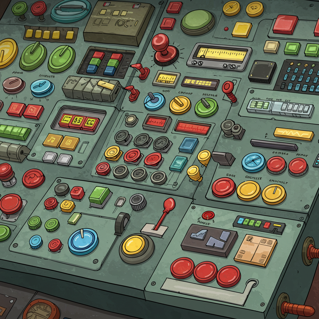 A control plane, full of buttons and knobs, courtesy of Gemini AI